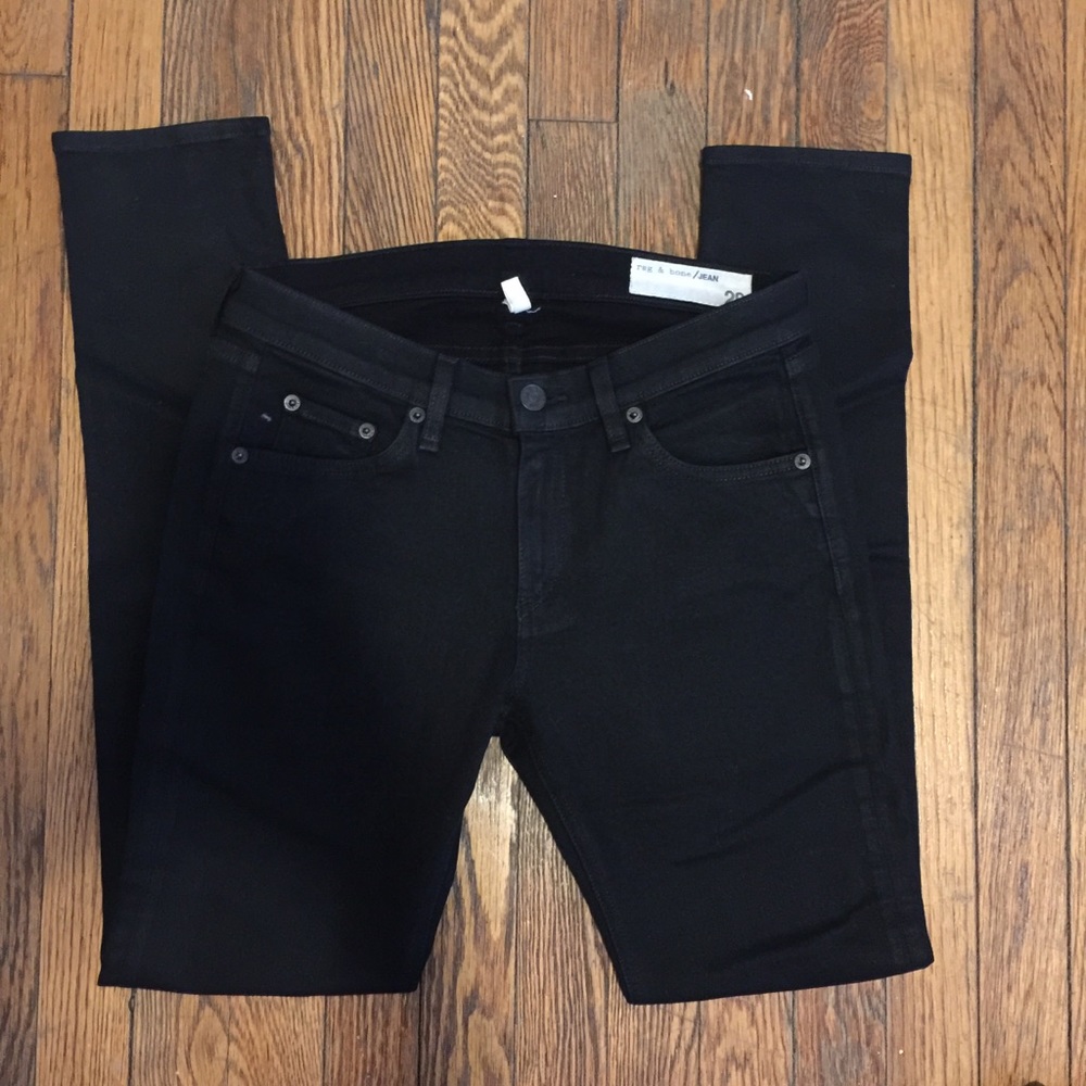 Rag and Bone Skinny Jean, coated denim